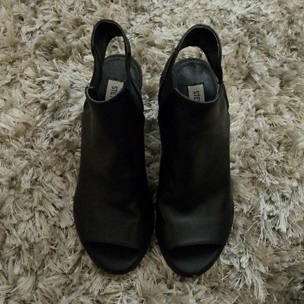 Steve Madden Nobel Open Toe Leather Bootie